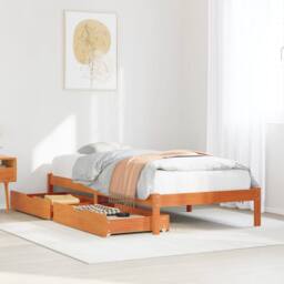 Berkfield Home Bed Frame without Mattress Wax Brown 90x200 cm Solid Wood Pine - thumbnail 1
