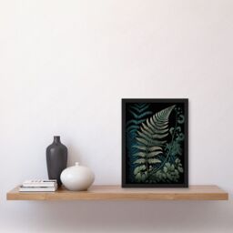Artery8 Detailed Fern Frond Species Botanical Illustration Artwork Framed Wall Art Print A4 in Black - thumbnail 2