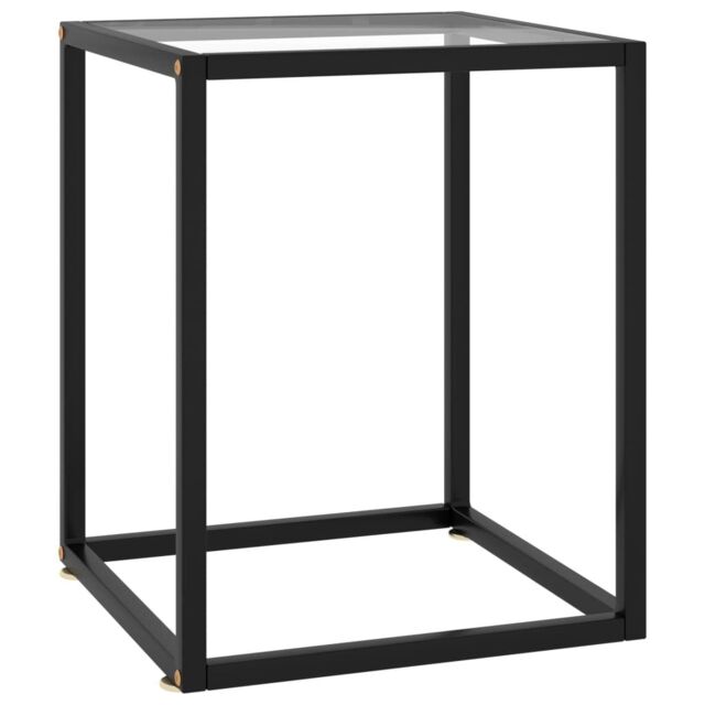 Berkfield Home Coffee Table Black with Tempered Glass 40x40x50 cm - Size: 40 x 40 x 50 cm - image 1