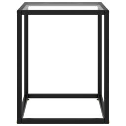 Berkfield Home Coffee Table Black with Tempered Glass 40x40x50 cm - Size: 40 x 40 x 50 cm - thumbnail 2