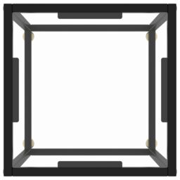 Berkfield Home Coffee Table Black with Tempered Glass 40x40x50 cm - Size: 40 x 40 x 50 cm - thumbnail 3