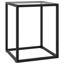 Berkfield Home Coffee Table Black with Tempered Glass 40x40x50 cm - Size: 40 x 40 x 50 cm - thumbnail 1