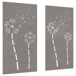 Berkfield Home Garden Wall Decorations 2pcs 105x55cm Corten Steel Flower Design in Brown - Size: 105x55 cm - thumbnail 3