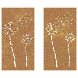 Berkfield Home Garden Wall Decorations 2pcs 105x55cm Corten Steel Flower Design in Brown - Size: 105x55 cm - thumbnail 4