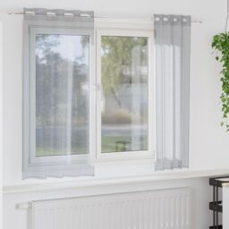 Berkfield Home Curtains with Curtains 2 pcs Dark gray 140 x 175 cm Polyester in Grey - thumbnail 1