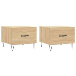 Berkfield Home Coffee Tables 2 pcs Sonoma Oak 50x50x40 cm Engineered Wood in Light Tan - Size: 50 x 50 x 40 cm