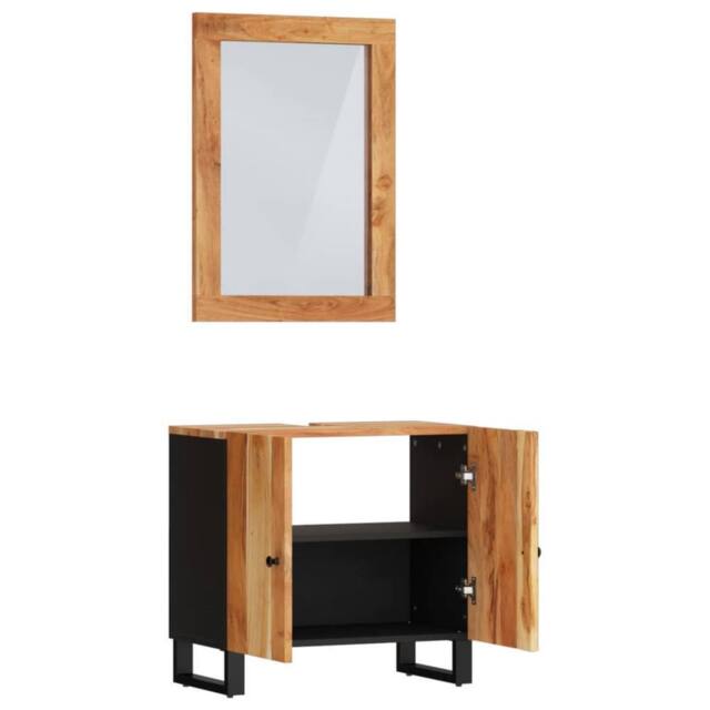 Berkfield Home Beautiful 2 Piece Bathroom Furniture Set Solid Wood Acacia in Brown