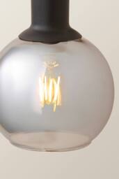 ValueLights Bellamy Wired Glass Globe Wall Light in Black - thumbnail 4