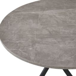 Home Detail Rico Round Concrete Effect Dining Table Black Legs in Grey - Size: 120 cm - thumbnail 3