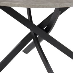 Home Detail Rico Round Concrete Effect Dining Table Black Legs in Grey - Size: 120 cm - thumbnail 4