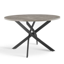 Home Detail Rico Round Concrete Effect Dining Table Black Legs in Grey - Size: 120 cm - thumbnail 2