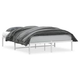 Berkfield Home Metal Bed Frame without Mattress White 140x200cm - Size: 140x200 cm - thumbnail 1
