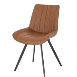 Lemon Pavilion Furniture and Decor Malmo Tan Swivel Dining Chair - Metal - L63 x W58 x H56 cm - Brown - thumbnail 1