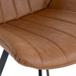 Lemon Pavilion Furniture and Decor Malmo Tan Swivel Dining Chair - Metal - L63 x W58 x H56 cm - Brown - thumbnail 4