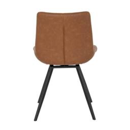 Lemon Pavilion Furniture and Decor Malmo Tan Swivel Dining Chair - Metal - L63 x W58 x H56 cm - Brown - thumbnail 3