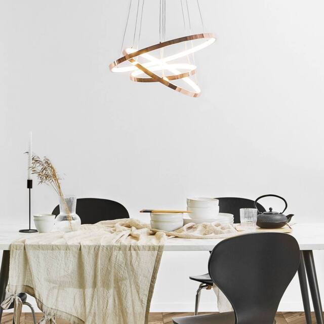 Wyld and Coco Rose Gold Aluminium Three-Ring Pendant Lamp Integrated LED - image 1