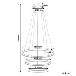 Wyld and Coco Rose Gold Aluminium Three-Ring Pendant Lamp Integrated LED - thumbnail 3