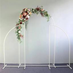 EONLION Set of 3 Arch Frame Backdrop Stand in White - Size: 100 cm - thumbnail 1