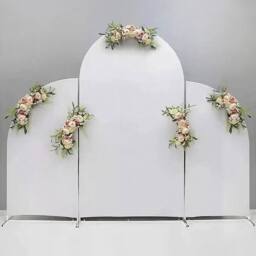 EONLION Set of 3 Arch Frame Backdrop Stand in White - Size: 100 cm - thumbnail 5