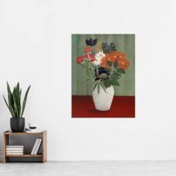 "Artery8 Flower Bouquet China Asters Rousseau Vintage Wall Art Print Poster - Size: W12"" x H16""" - thumbnail 4