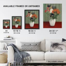 "Artery8 Flower Bouquet China Asters Rousseau Vintage Wall Art Print Poster - Size: W12"" x H16""" - thumbnail 3