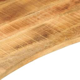 Berkfield Home Desk Top with Curve 100x60x2.5 cm Solid Wood Rough Mango in Brown - thumbnail 7