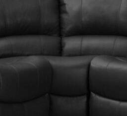Furnishings For Less UK Minnesota Leather Reclining Corner Sofa 5 Seater Manual Recliner Comfortable Padded Arms With Drinks Tray in Black - thumbnail 3