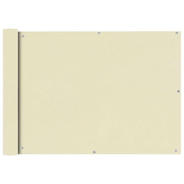 Berkfield Home Balcony Screen Oxford Fabric 75x600 cm Cream in Beige - image 1