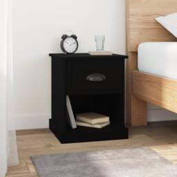 Berkfield Home Durable Bedside Cabinets 2 pcs Black 39x39x47.5 cm Engineered Wood - thumbnail 2