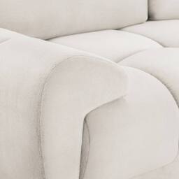 Furnishings For Less UK Zura Cream Plush Fabric Large 2 Seater Sofa Pillow Back Wooden Legs - thumbnail 3