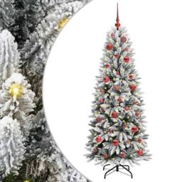 Berkfield Home Green Artificial Christmas Tree with 150 LEDs White 63 x 63 x 150 cm - thumbnail 3