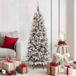 Berkfield Home Green Artificial Christmas Tree with 150 LEDs White 63 x 63 x 150 cm - thumbnail 2
