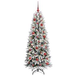 Berkfield Home Green Artificial Christmas Tree with 150 LEDs White 63 x 63 x 150 cm - thumbnail 1