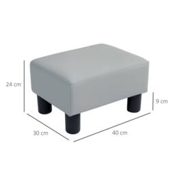 Wyld Haus Relata Grey Faux Leather Cube Footstool with Black Legs - thumbnail 3