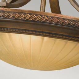 Netlighting Kelham Hall 2 Light Ceiling Semi Flush Light Gold Bronze E27 in Brown - thumbnail 3