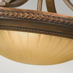 Netlighting Kelham Hall 2 Light Ceiling Semi Flush Light Gold Bronze E27 in Brown - thumbnail 4