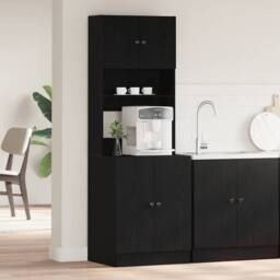 Berkfield Home Kitchen Cabinet Black Oak 60x50x180 cm Engineered Wood - Size: 60 x 50 x 180 cm - thumbnail 2