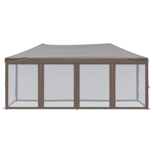 Berkfield Home Sturdy Folding Party Tent with Sidewalls Taupe 3x6 m - image 1