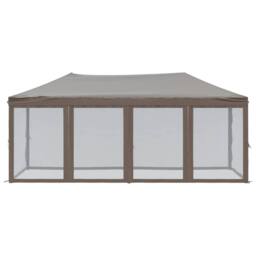 Berkfield Home Sturdy Folding Party Tent with Sidewalls Taupe 3x6 m - thumbnail 1