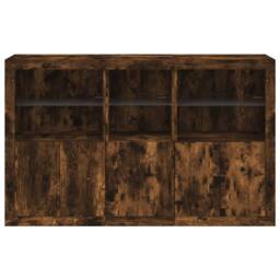 Berkfield Home Sideboard with LED Lights Smoked Oak 162x37x100 cm in Brown - Size: 162 x 37 x 100 cm - thumbnail 6