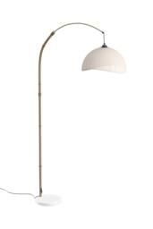 Garden Sanctuary Vintage Style Floor Lamp with Fabric Lampshade & Marble Base in White - thumbnail 1