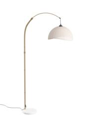 Garden Sanctuary Vintage Style Floor Lamp with Fabric Lampshade & Marble Base in White - thumbnail 3