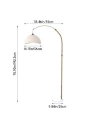 Garden Sanctuary Vintage Style Floor Lamp with Fabric Lampshade & Marble Base in White - thumbnail 4