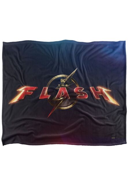 Warner Brothers The Flash, 152x127 cm Movie Logo Silky Touch Super Soft Throw Blanket in White - image 1