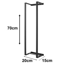 House of Home Wall Mounted Black Stainless Steel Double Bar Towel Rail 70cm - thumbnail 2