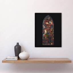"Artery8 The Annunciation Stained Glass Framed Wall Art Print Edward Burne Jones - Size: W12"" x H16""" - thumbnail 4