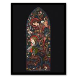 "Artery8 The Annunciation Stained Glass Framed Wall Art Print Edward Burne Jones - Size: W12"" x H16""" - thumbnail 1