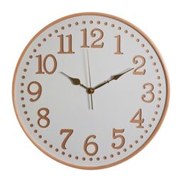Orsina Retro White Wood With Gold Numbers Wall Clock, Intricate Design Clock For KIitchen, Wall Clock For Outdoor