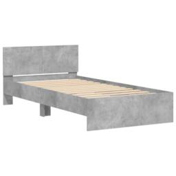 Berkfield Home Bed Frame without Mattress with LED Lights Concrete Grey 100x200 cm - thumbnail 6