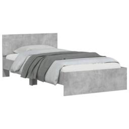 Berkfield Home Bed Frame without Mattress with LED Lights Concrete Grey 100x200 cm - thumbnail 5
